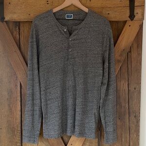 J.Crew men's large gray long-sleeve henley shirt